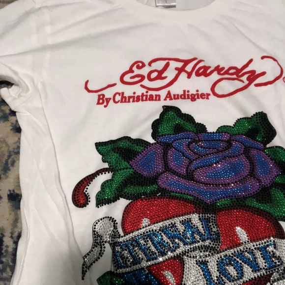 vintage y2k 2000’s ed hardy t shirt “eternal love” - Picture 2 of 4